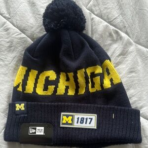 New Era Michigan Navy and Yellow Beanie